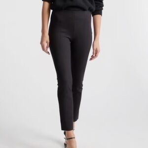 Quince Ultra-Stretch Ponte Pintuck black Ankle Pants Sz XS